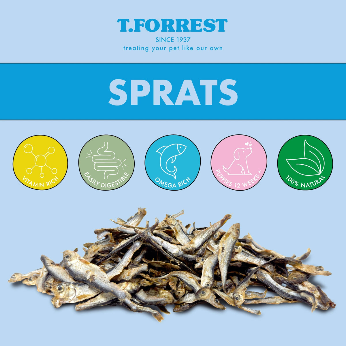 Health benefits of T Forrest air dried sprats for dogs