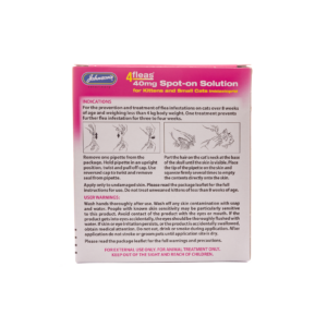 Johnson's 4fleas Spot On Kitten - back of pack