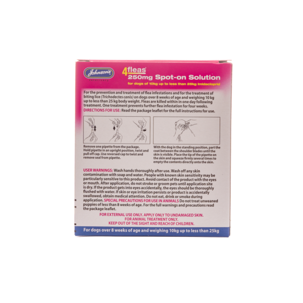 Johnson's 4fleas Spot On Medium Dog rear pack