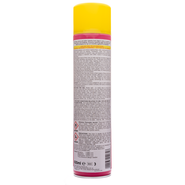 Johnson's 4fleas Household Spray Extra Guard rear label