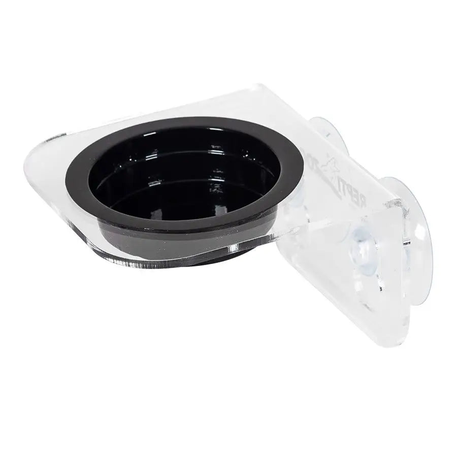 ReptiZoo Arboreal Feeder suction-cup dish mounted in a terrarium