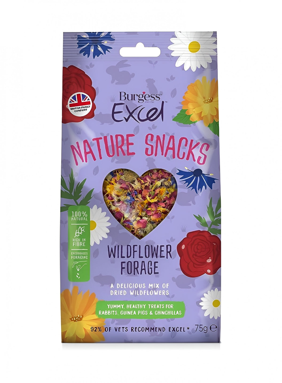 Burgess Excel Nature Snacks Wildflower Forage 75g pack