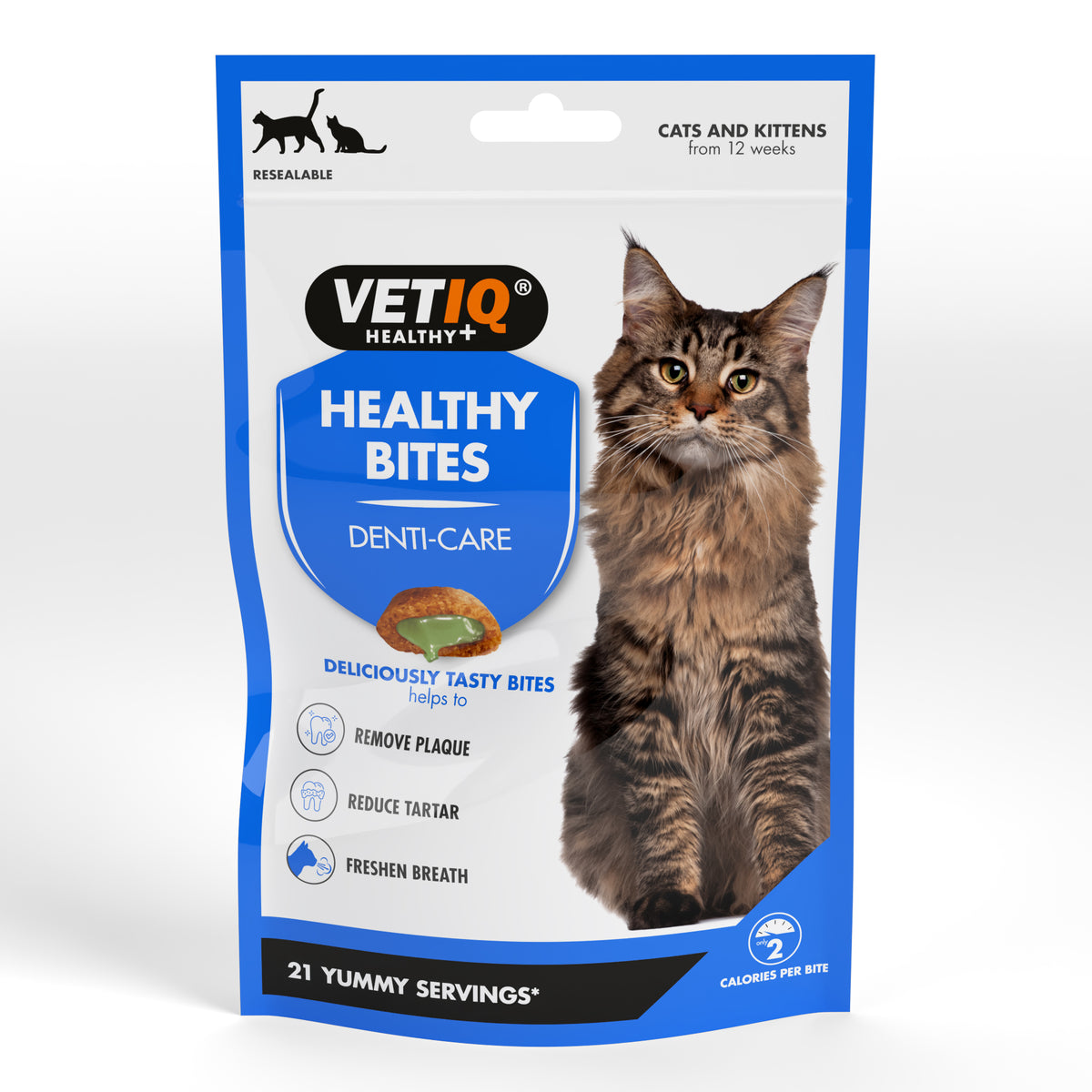 VETIQ Healthy Bites Denti-Care cat treats 65g pack front