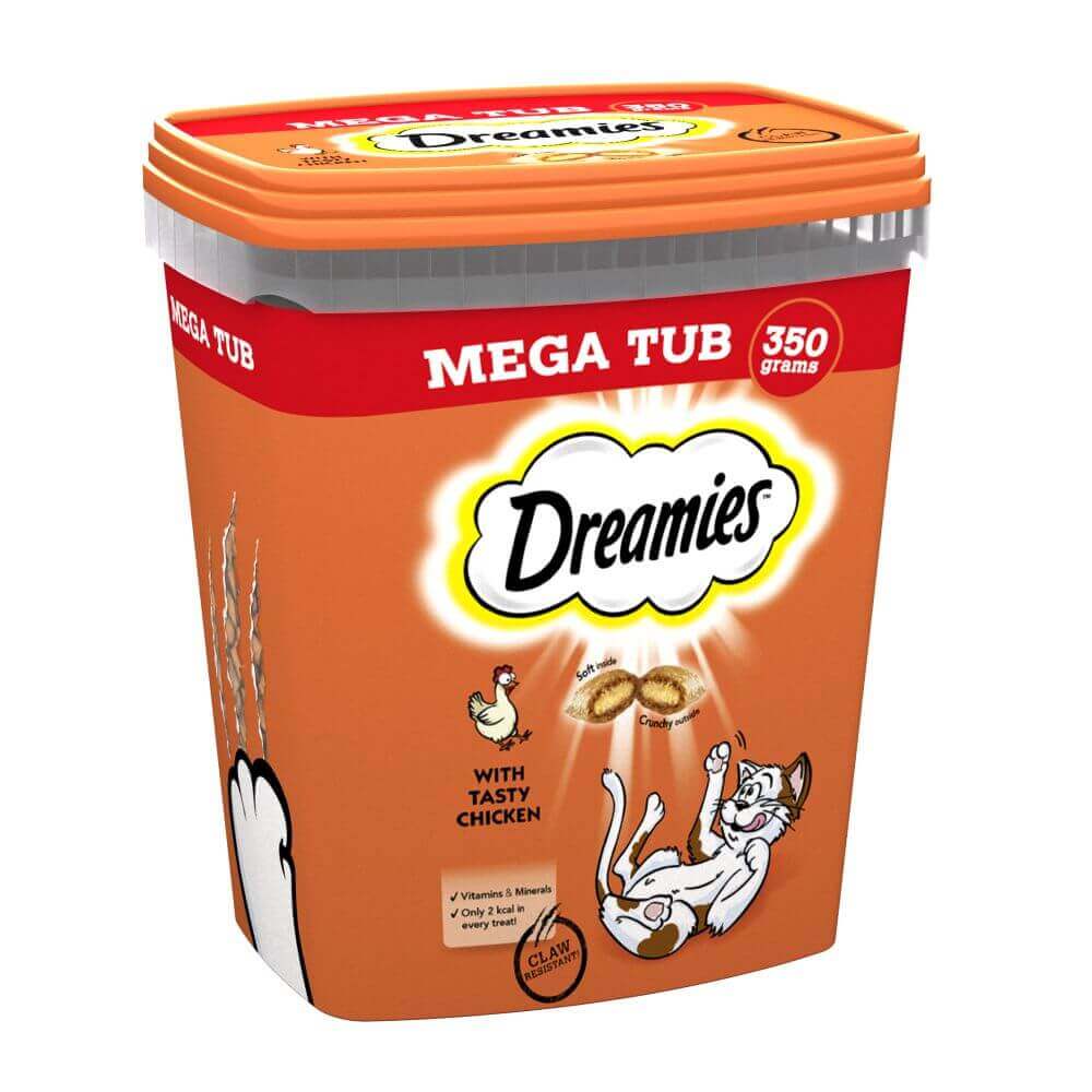 Dreamies Chicken cat treats tub