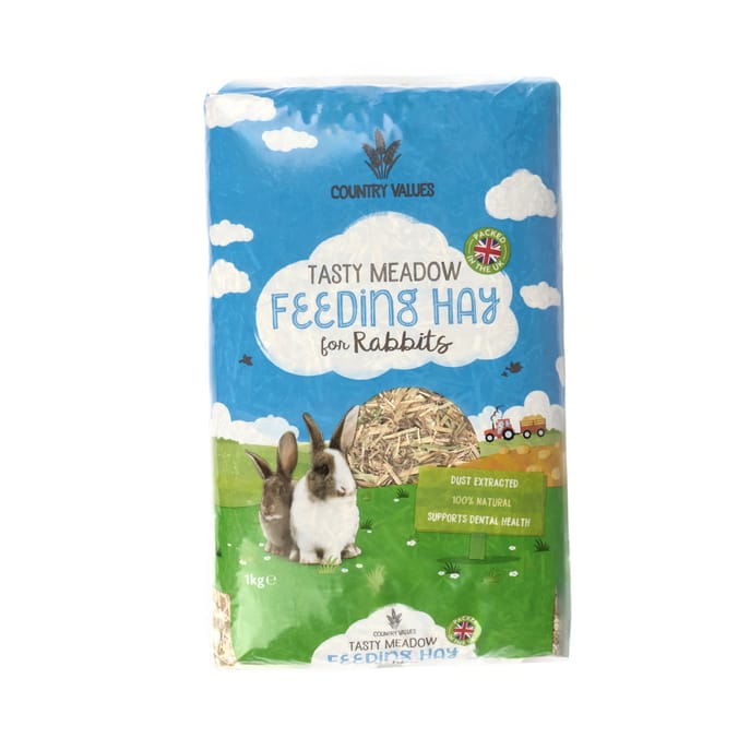 Country Value Feeding Hay bag, compressed traditional meadow hay for small animals, available at Fur & Feathers Grimsby.