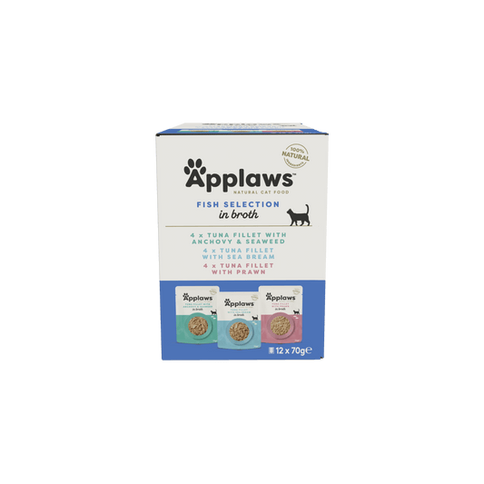Applaws Fish Selection in Broth 12 x 70g pouch multipack