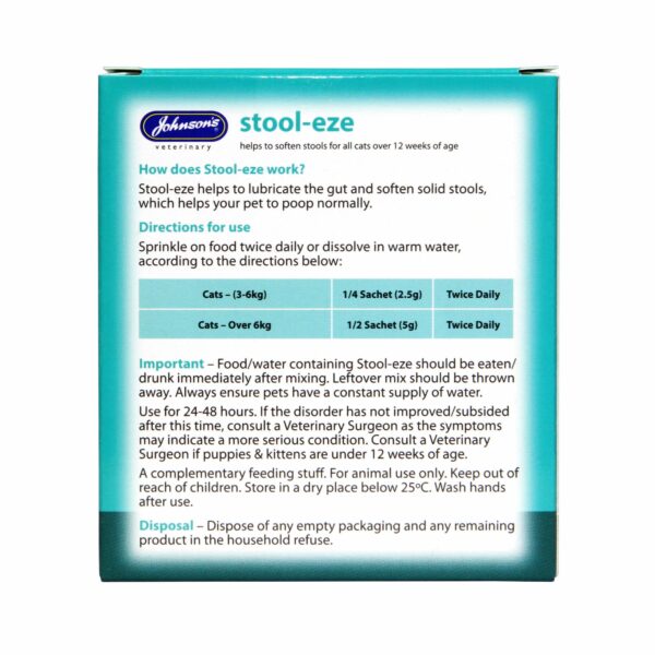 Johnson's Stool-eze for Cats back of pack