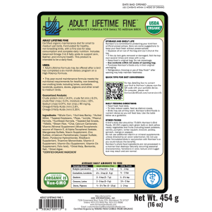 Harrison's Lifetime Fine - back of pack