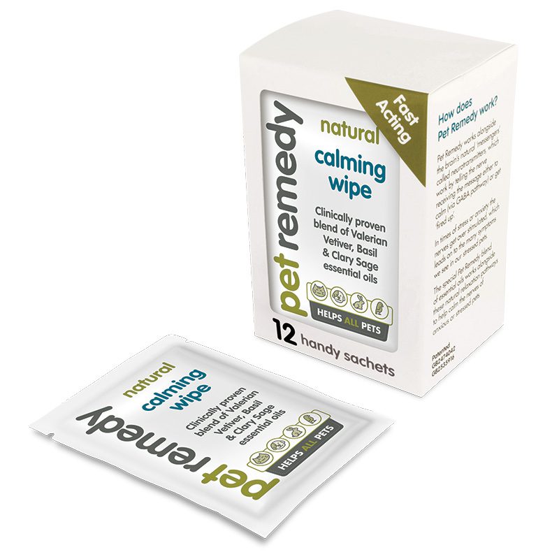 Pet Remedy Calming Wipes, 12 pack of single-use sachets