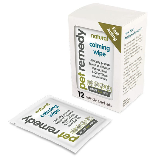 Pet Remedy Calming Wipes, 12 pack of single-use sachets