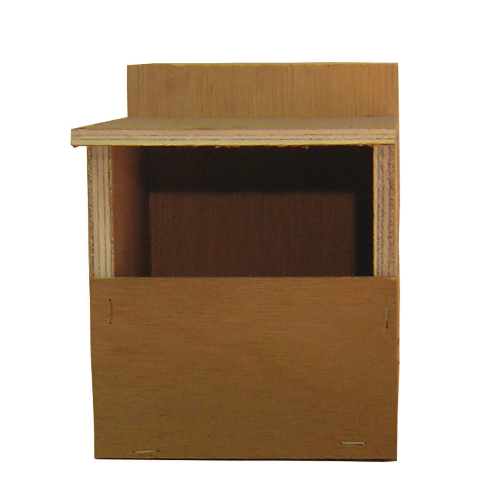 Single finch nest box measuring 10cm wide, 11cm deep and 13cm high.