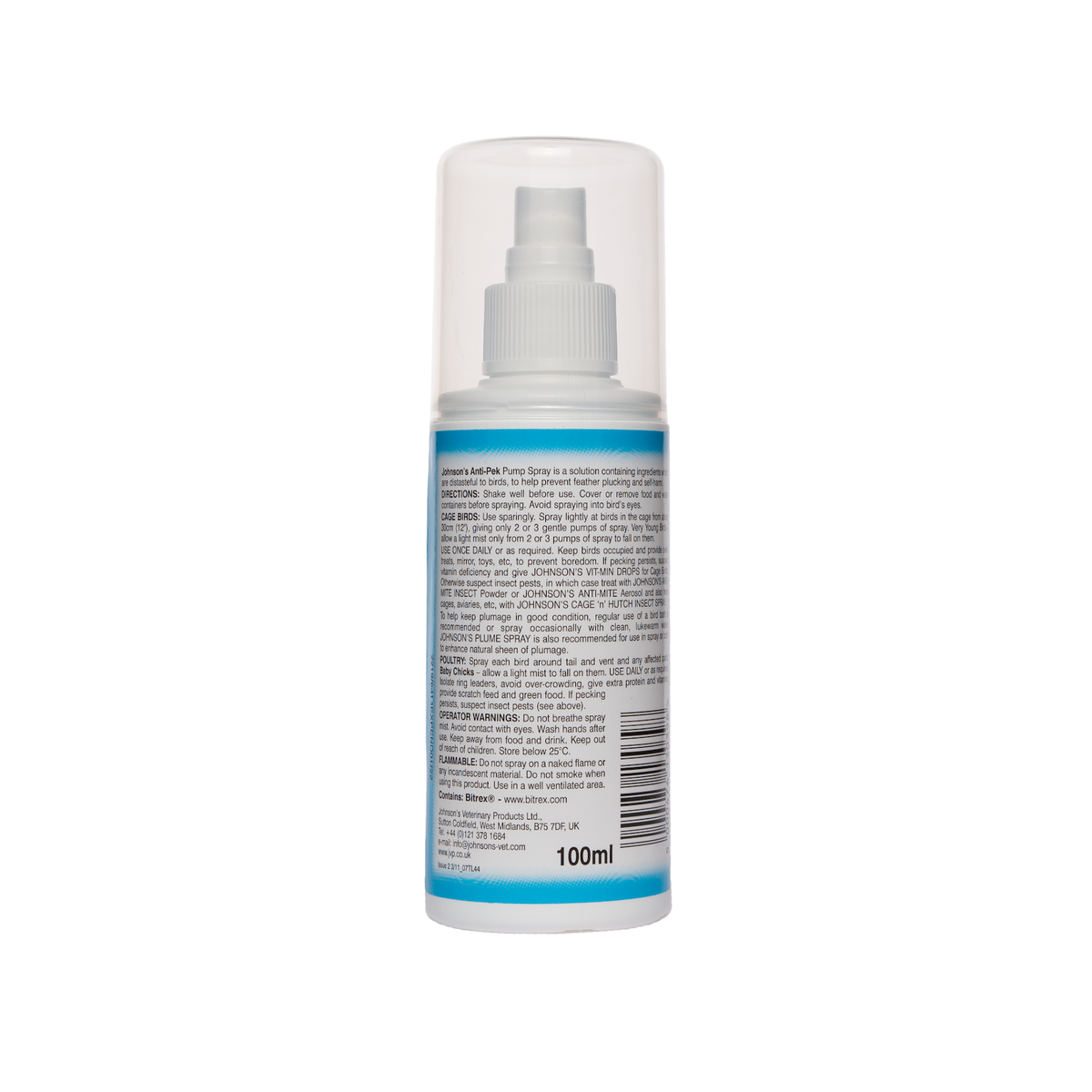 Johnson's Anti-Pek Spray rear label