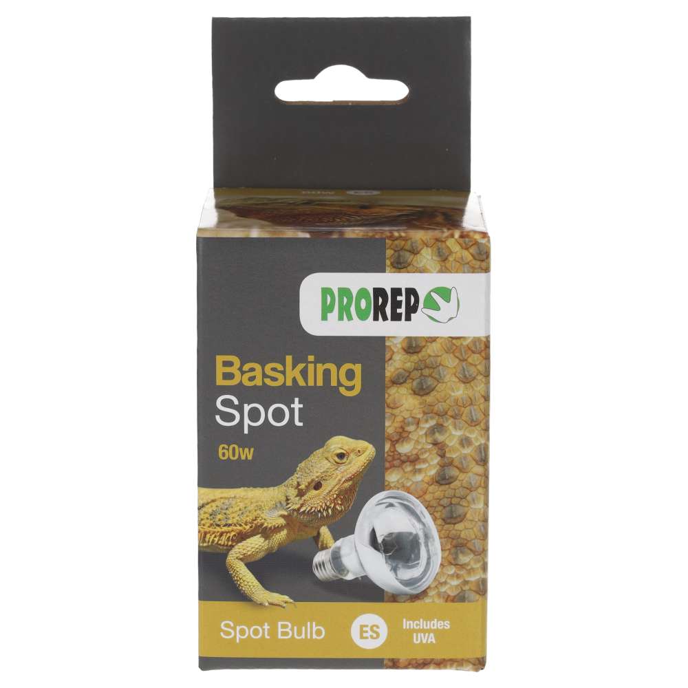 ProRep Basking Spot Lamp for reptiles in packaging, E27 screw fit, available at Fur & Feathers Grimsby.