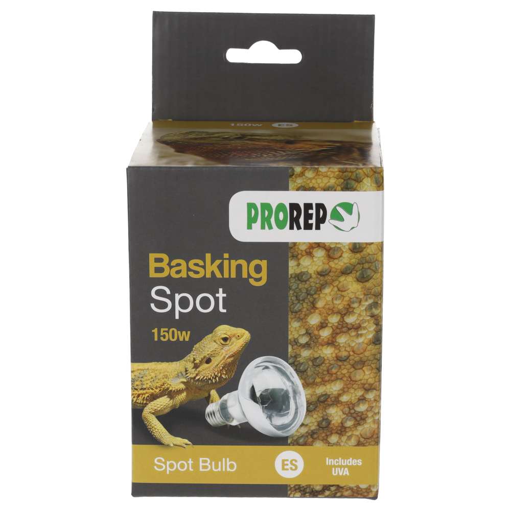ProRep Basking Spot Lamp for reptiles in packaging, E27 screw fit, available at Fur & Feathers Grimsby.