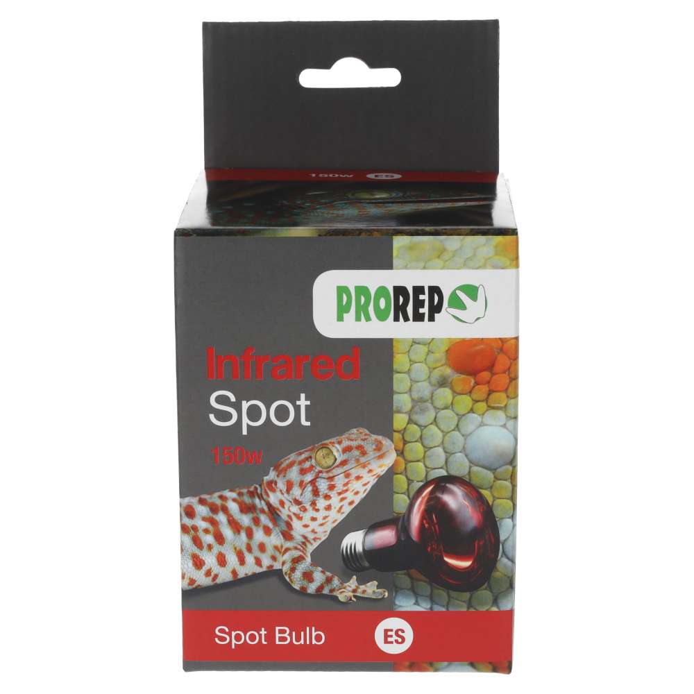 ProRep Infrared Heat Spot Lamp for reptiles, red glass bulb, E27 screw fit, available at Fur & Feathers Grimsby.