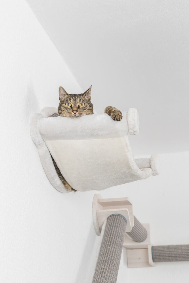 Trixie wall-mounted cat hammock with plush cover, second product photo