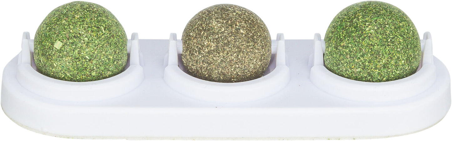 Trixie Matatabi Play Balls with Holder | Natural Cat Dental Toy