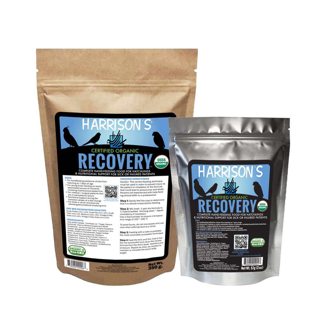 Harrison's Recovery certified organic hand-feeding formula, bagged product
