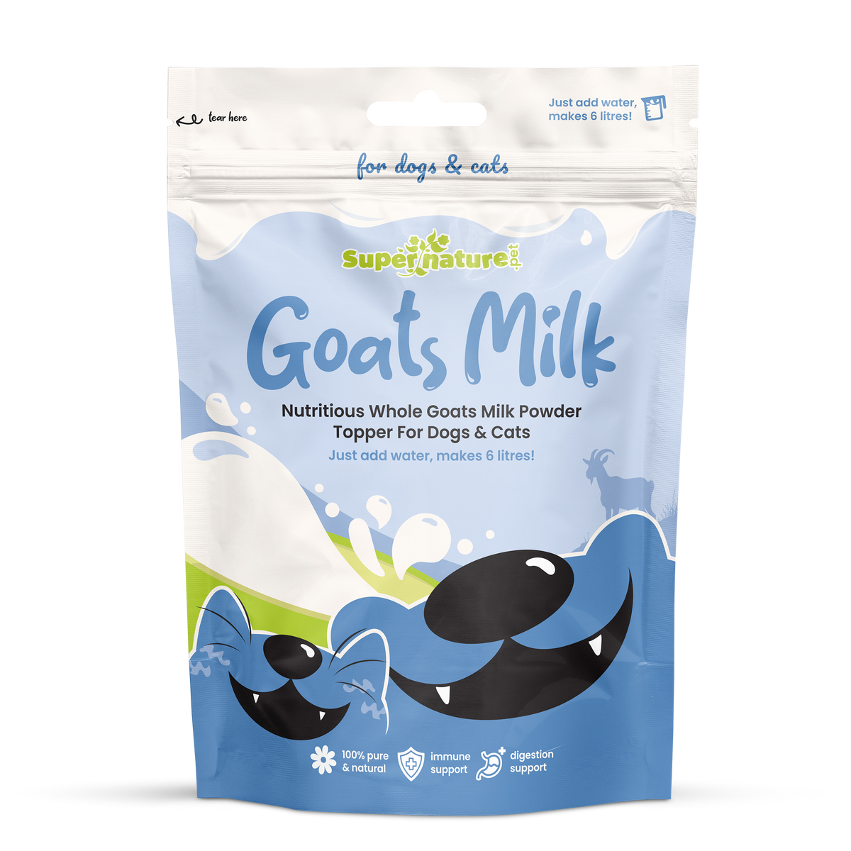 Supernature Goats Milk Powder Topper for Dogs and Cats packaging