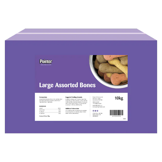 Pointer Assorted Large Bones dog biscuits box