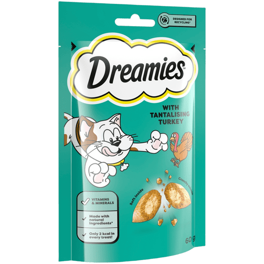 Dreamies Turkey cat treat biscuits pack