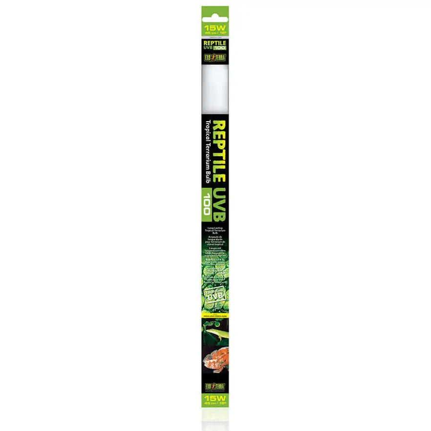 Exo Terra T8 Reptile UVB100 Tube Light, packaging and tube