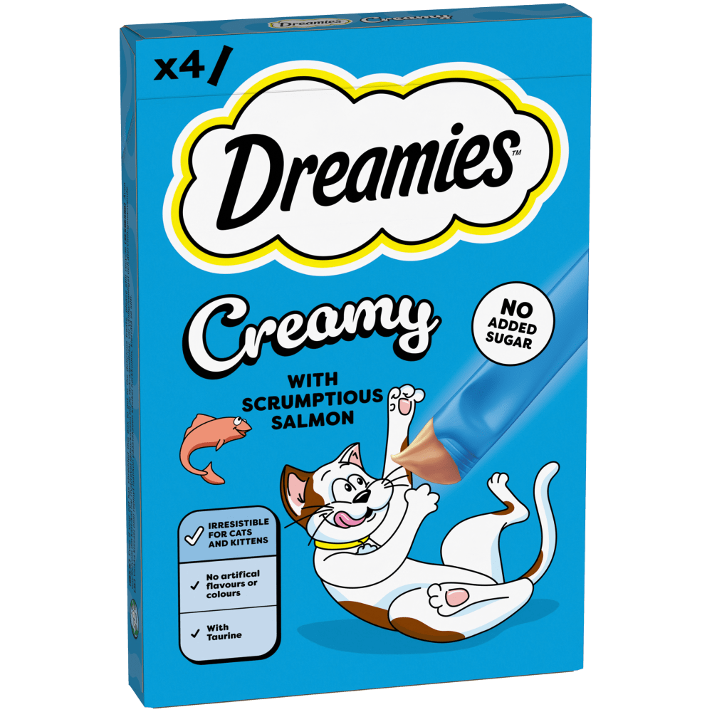 Dreamies Creamy Salmon cat treat sachets pack