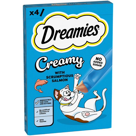Dreamies Creamy Salmon cat treat sachets pack