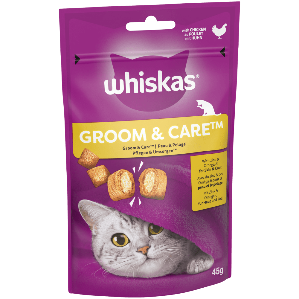Whiskas Groom & Care Chicken Cat Treats 45g pack