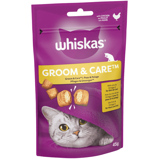 Whiskas Groom & Care Chicken Cat Treats 45g pack