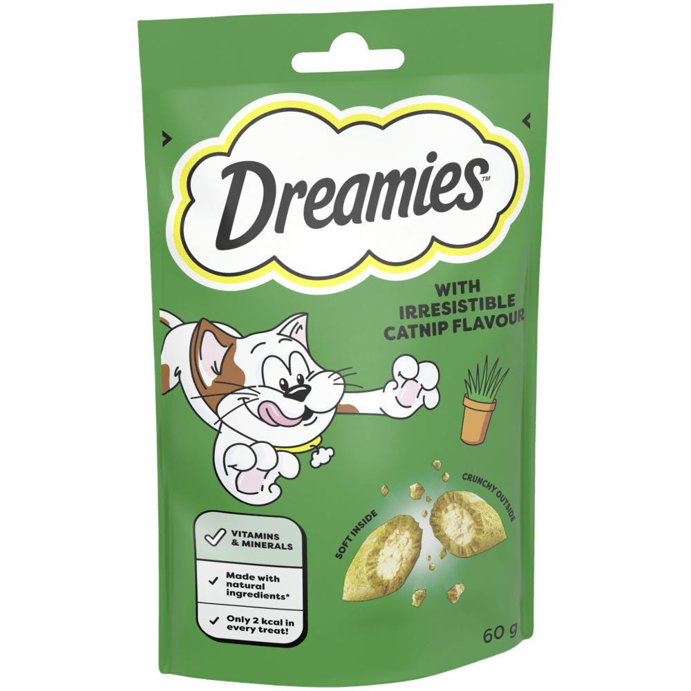 Dreamies Catnip cat treat biscuits pack