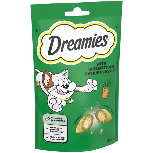 Dreamies Catnip cat treat biscuits pack
